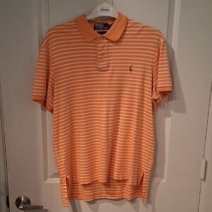 Polo by Ralph Lauren Orange and White Striped Polo Shirt